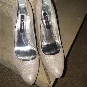 Women’s Pewter Suede like shimmer Heels